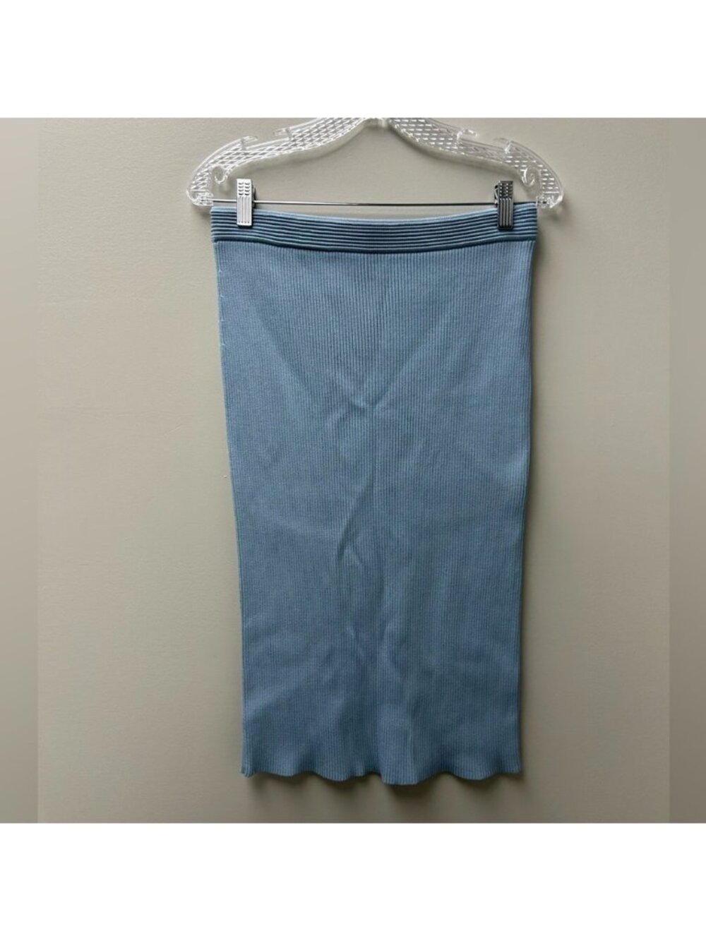 Michael Kors Light Blue Ribbed Pencil‎ Skirt